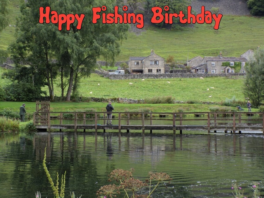 Happy Fishing Birthday Card A5