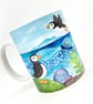 Puffin Mug - Seaside Watercolours - Nautical Coastal Kitchen Decor - Image 3