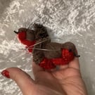 Set of 2 Robins , yarn Robin , Christmas Robin, Tree decoration.