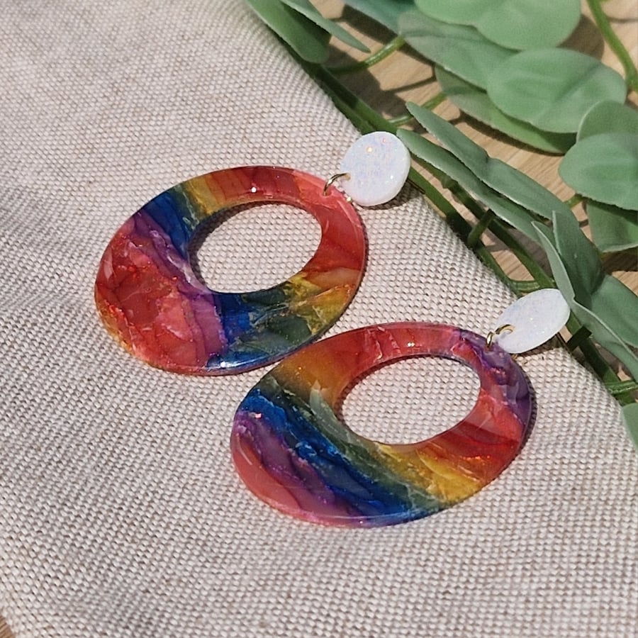 Polymer Clay Earrings: Spectrum
