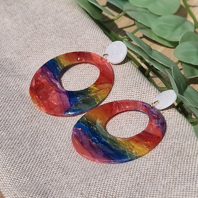 Polymer Clay Earrings: Spectrum