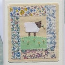 Little Lamb hand-stitched card for early years birthday, newborn 