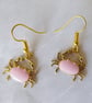 Cancer star sign Crab Earrings with gold plated ear wires