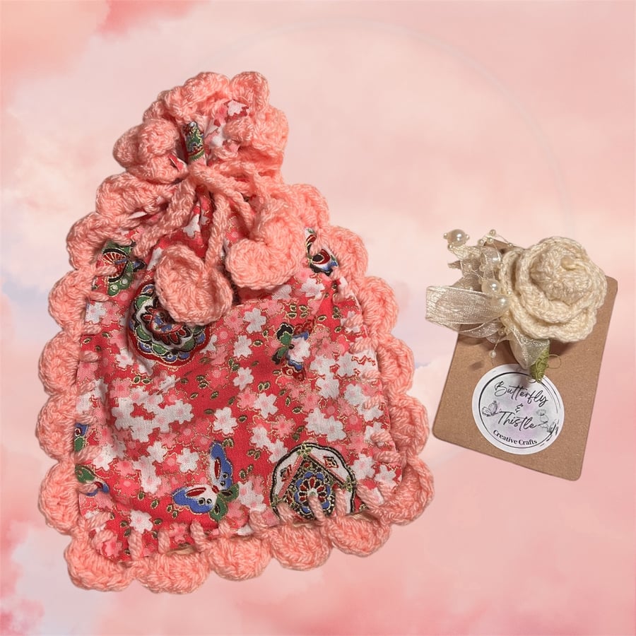 Mother’s Day Gift Set with Rose Brooch & Reusable Gift Bag