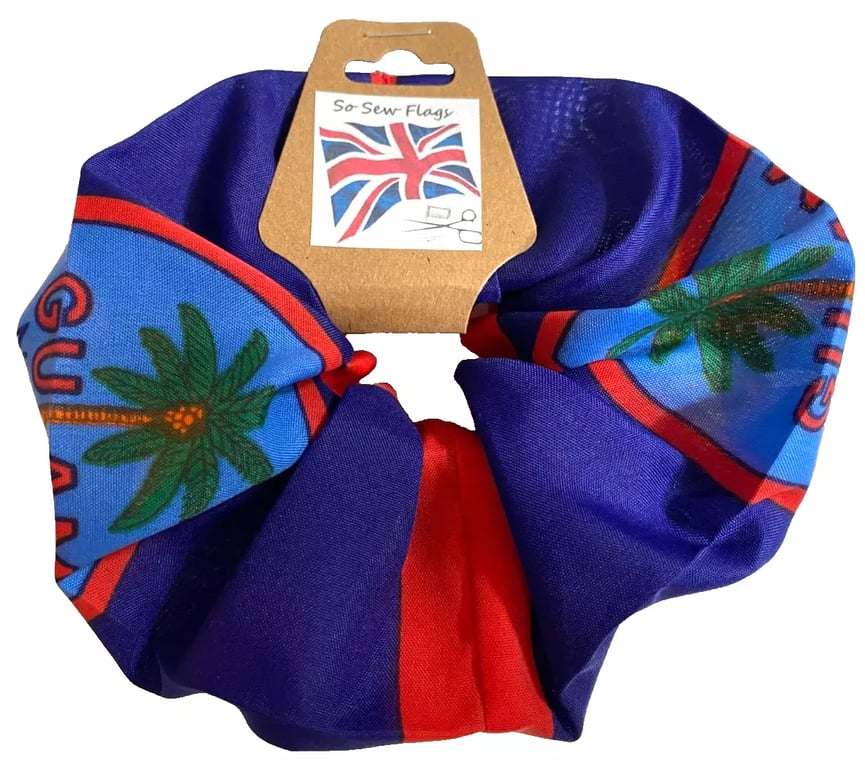 Guam Flag Hair Scrunchie Scrunchies Accessory Ties Elastic