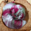 Linen & Old Rose Art Batt for Spinning & Felting 50g