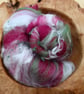 50g Linen & Old Rose Art Batt for Spinning & Felting
