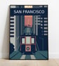 San Francisco retro travel poster, San Francisco travel print, USA travel print - Image 2