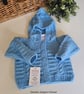 Designer Baby Boy's Hooded Jacket Hand Knitted  3-9 months size