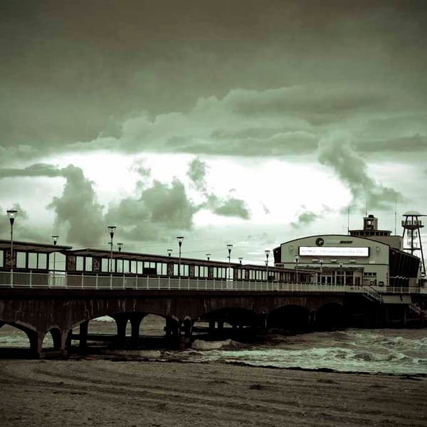 Bournemouth Pier And Beach Dorset England Photograph Print