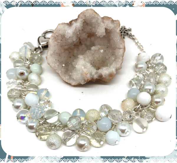 One of a Kind Snowflake cluster bracelet