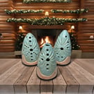 Set of 3 handcrafted Christmas Tree Tea Light Holders