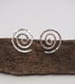 Silver Studs, Sterling silver spiral stud Earrings