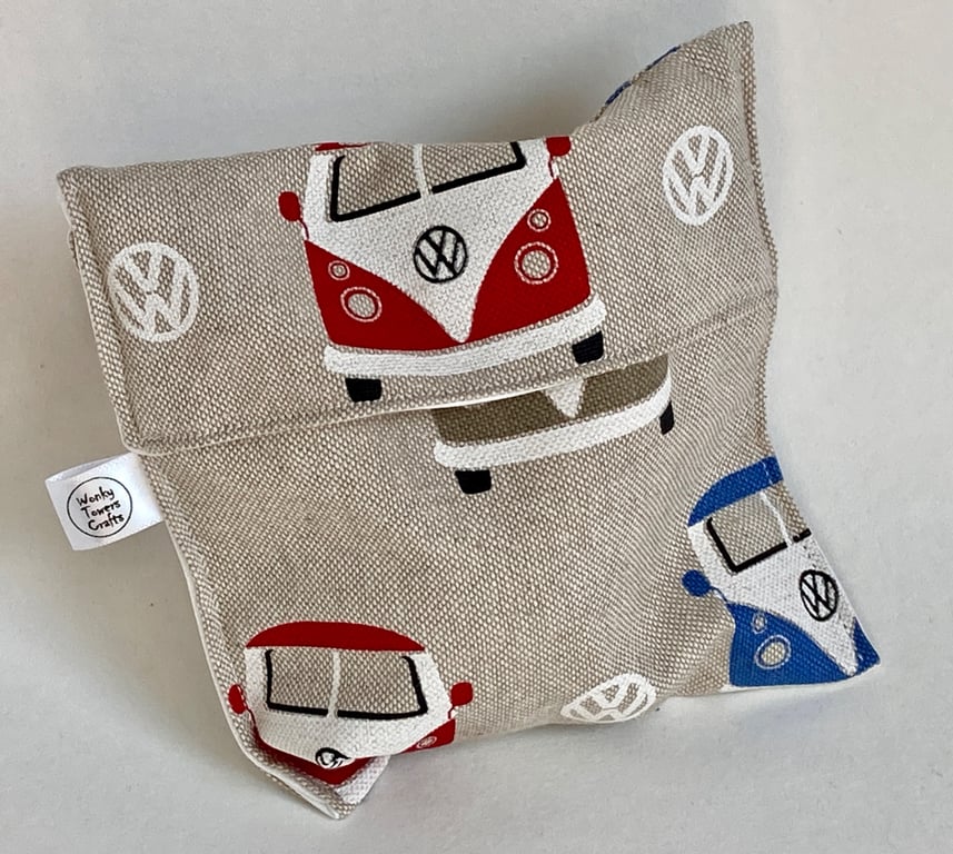 Snack bag in camper van print. Reusable and eco-friendly