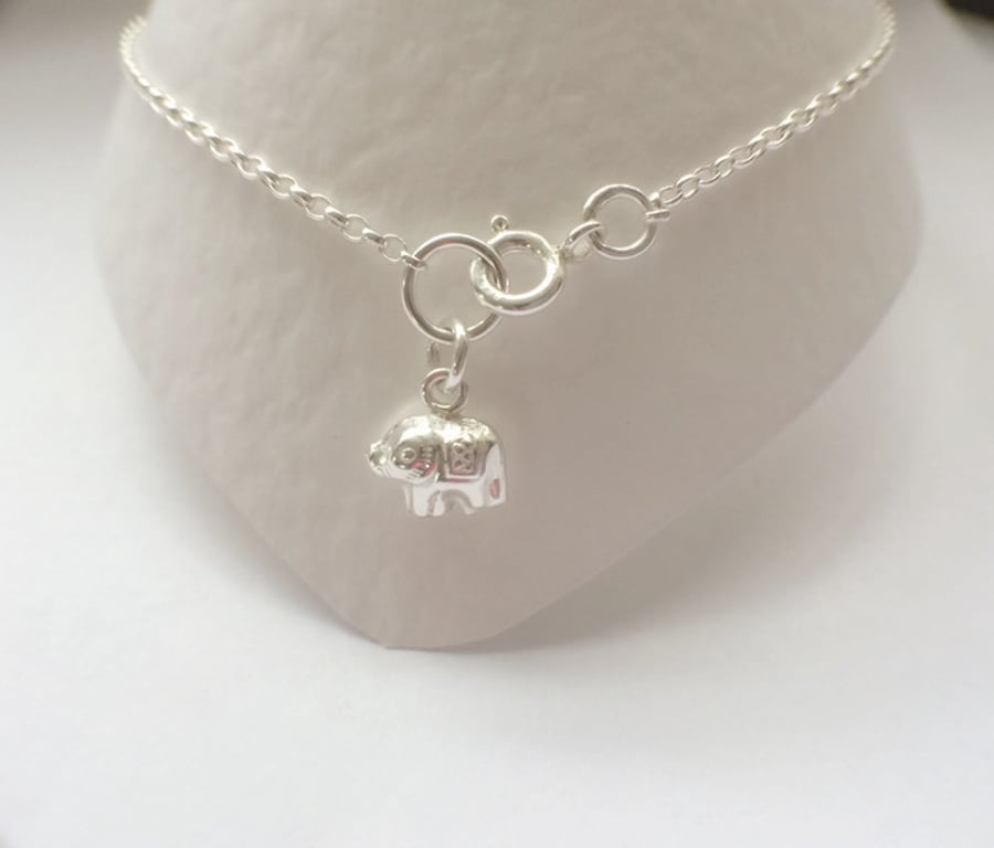 Sterling Silver Elephant Ankle Anklet