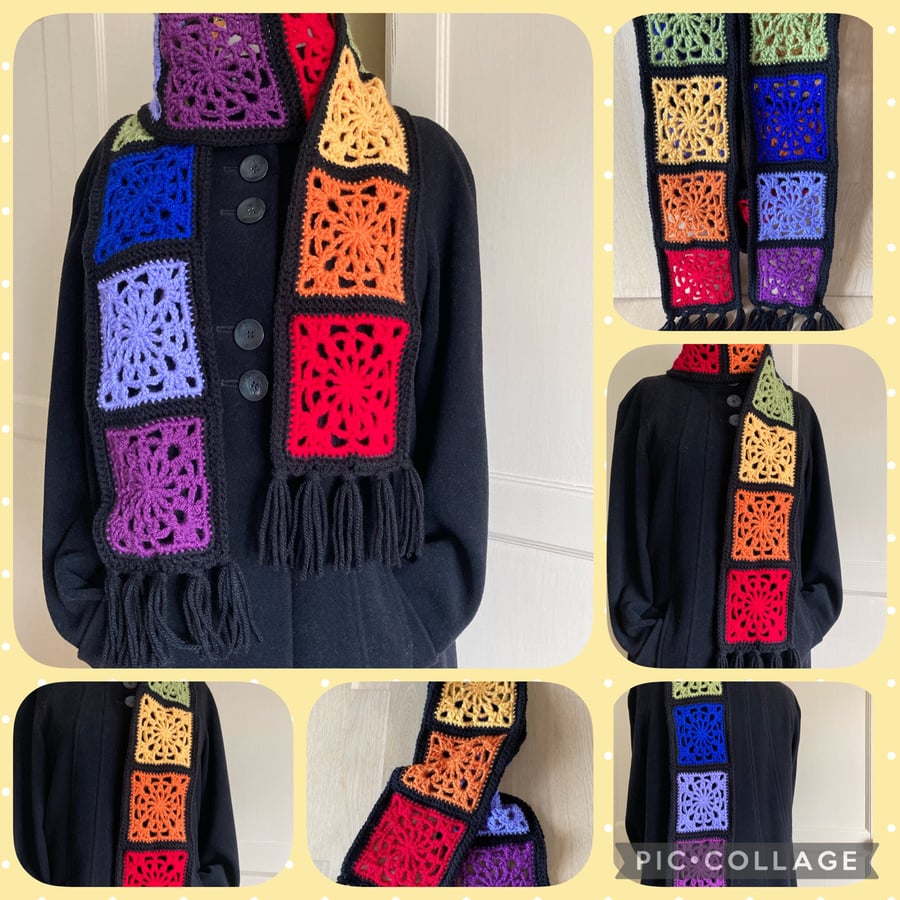 Rainbow stained glass scarf gift for a friend 