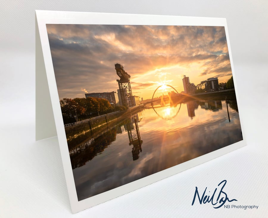 Clyde Arc Squinty Bridge & River Clyde - Scotland Greeting Card by Neil Barr