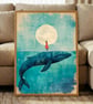 Girl Riding Blue Whale Wall Art, Moonlit Ocean Fantasy Poster (Digital Download) - Image 5