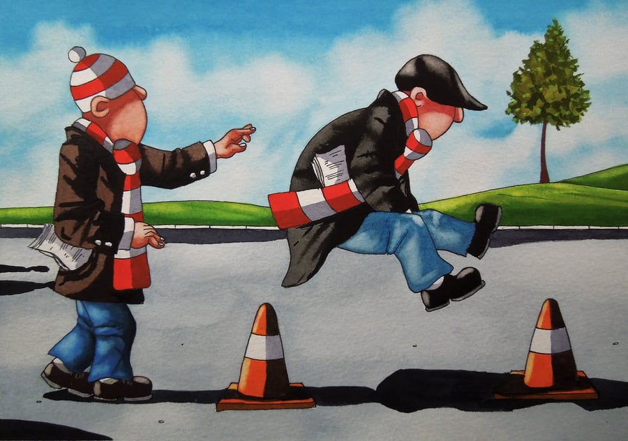 Match Day Mischief  10 x 7 "