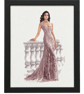 Francesca by John Clayton – Completed Lady Cross-Stitch in Black Frame