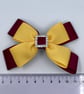 School Wine and Yellow Gold Double Layer Bow on Clip - Image 2