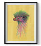 Ostrich Wall Art Print, Bird Print, Ostrich Print, Ostrich Art, Emu Print, A4 - Image 2