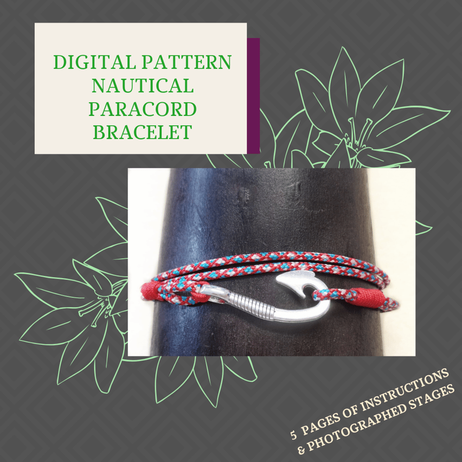 PDF DIGITAL PATTERN - INSTRUCTIONS FOR A NAUTICAL PARACORD BRACELET