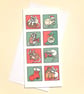 Rat Christmas Card - tall red and green card with festive rats L-XRG - Image 1