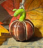 Brown Small hanging ceramic pumpkin decoration  - Image 2