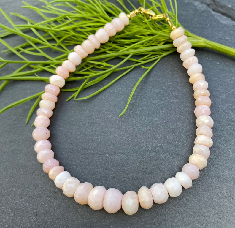 Pink Opal and Gold Vermeil Bracelet