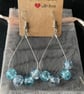 Silver and Blue Beaded Earrings 