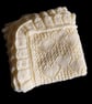 Hand Knitted Lemon Baby Shawl with Heart Lace and Ruffled Edge - Image 3