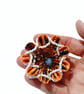 Handmade Halloween Spider Brooch – Ribbon & Bead Design - Image 2