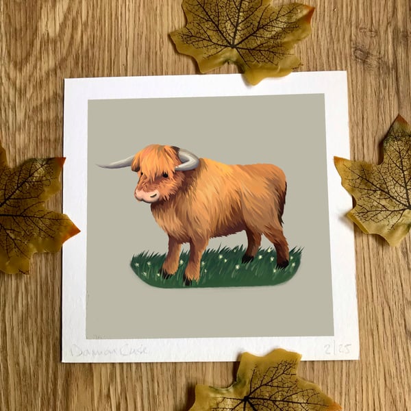 Highland Cow Art Print