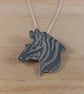 Sterling Silver Zebra Head Necklace (SKU201025)