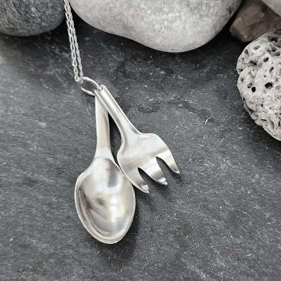 Upcycled sugar tongs pendant