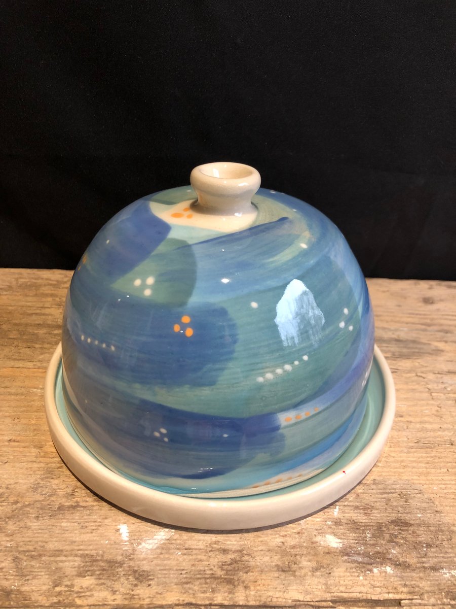 Stoneware Butter Dome and matching plate (perfectly imperfect)