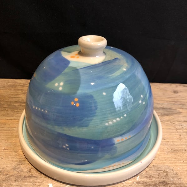Stoneware Butter Dome and matching plate (perfectly imperfect)