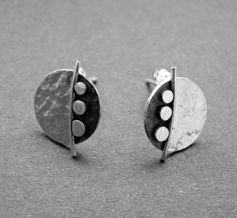 Sterling Silver Disc Studs D3