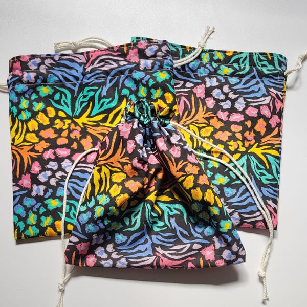 Funky rainbow print drawstring bag