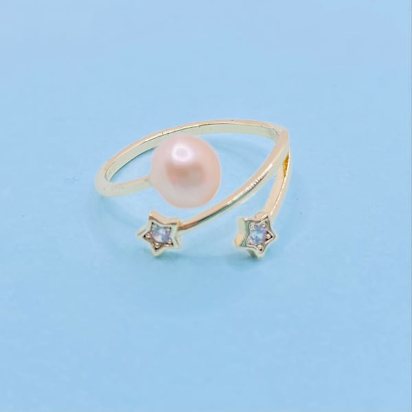 Freshwater Pearl Adjustable Gold Plated Ring