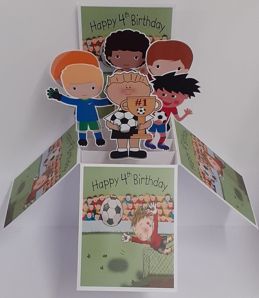 Boys 4th Football Birthday Card 