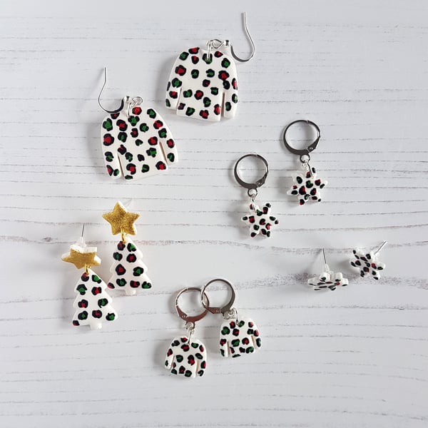 Christmas Leopard print earrings CHOOSE YOUR STYLE