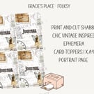 Junk journal cards digital download ephemera 
