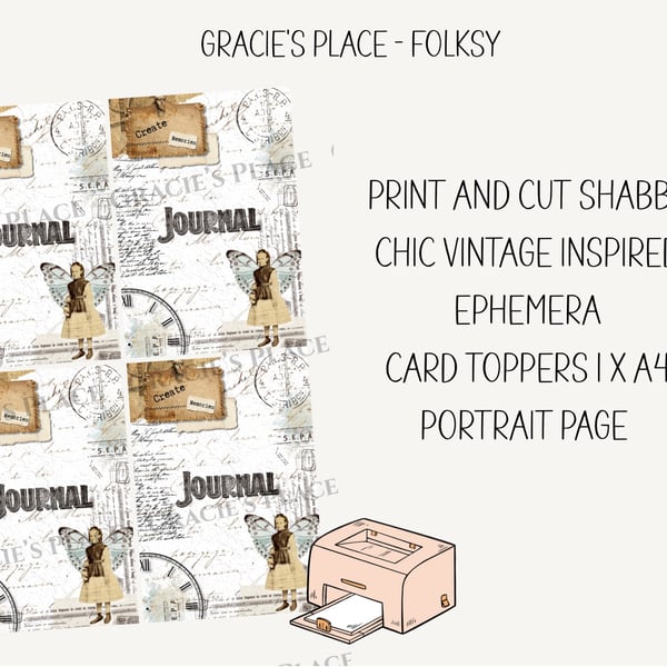 Junk journal cards digital download ephemera 