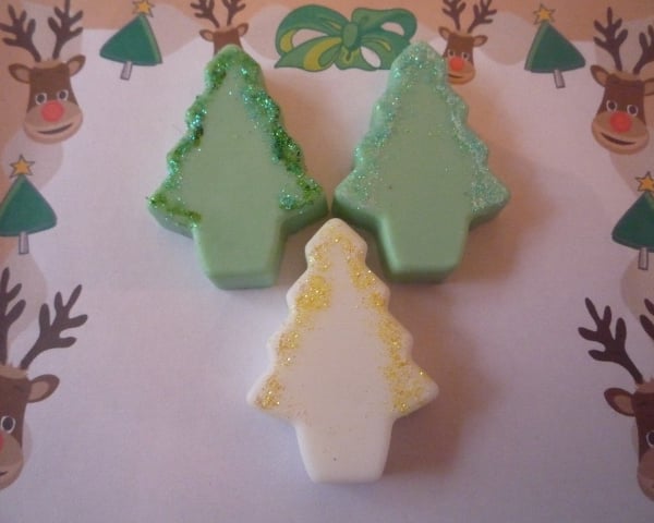 christmas tree soaps x 2