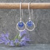 Silver and enamel hoop earrings