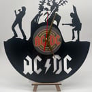 AC DC Laser-Cut 30cm Wall Clock Made from a Recycled Vinyl LP Record