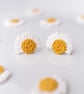 Handmade Daisy Stud Earrings: Polymer Clay Floral Earrings