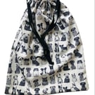 Whimsical dogs drawstring storage bag